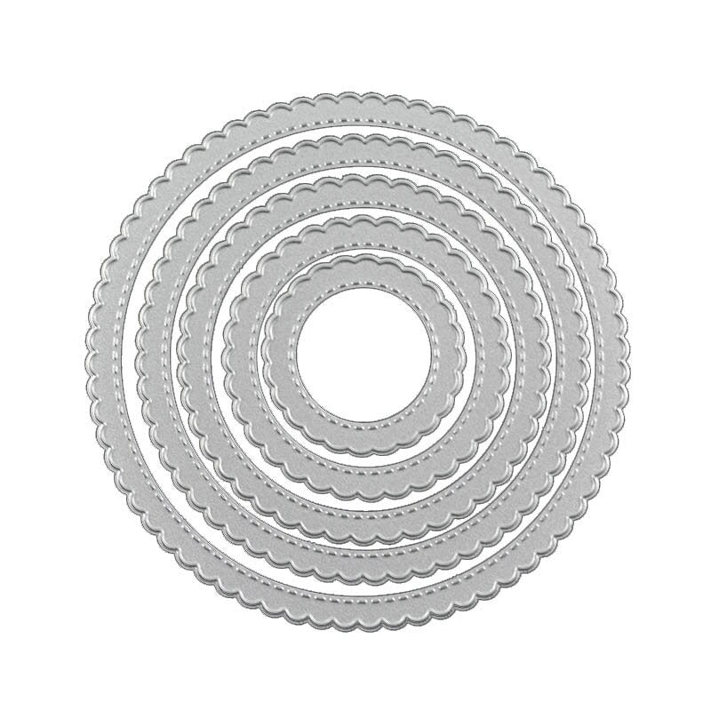 Wave Stitched Circle Cutting Dies, Scrapbooking Stencils
