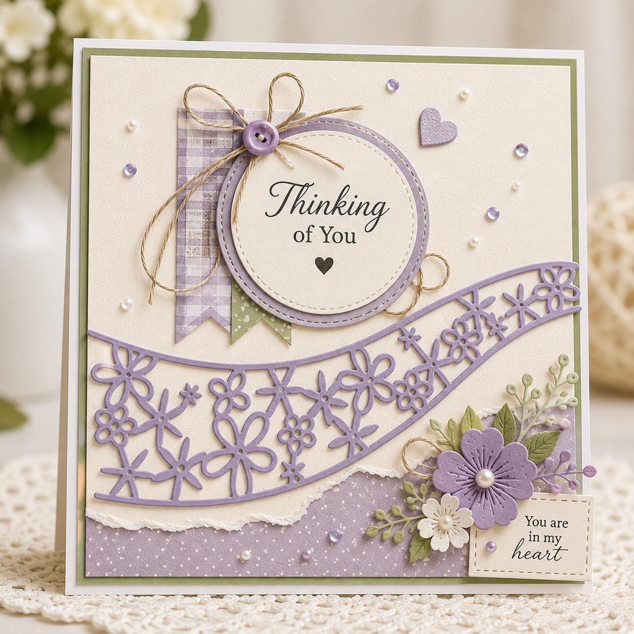 Flower Wave Metal Cutting Die Set, Floral Stencils for Cards
