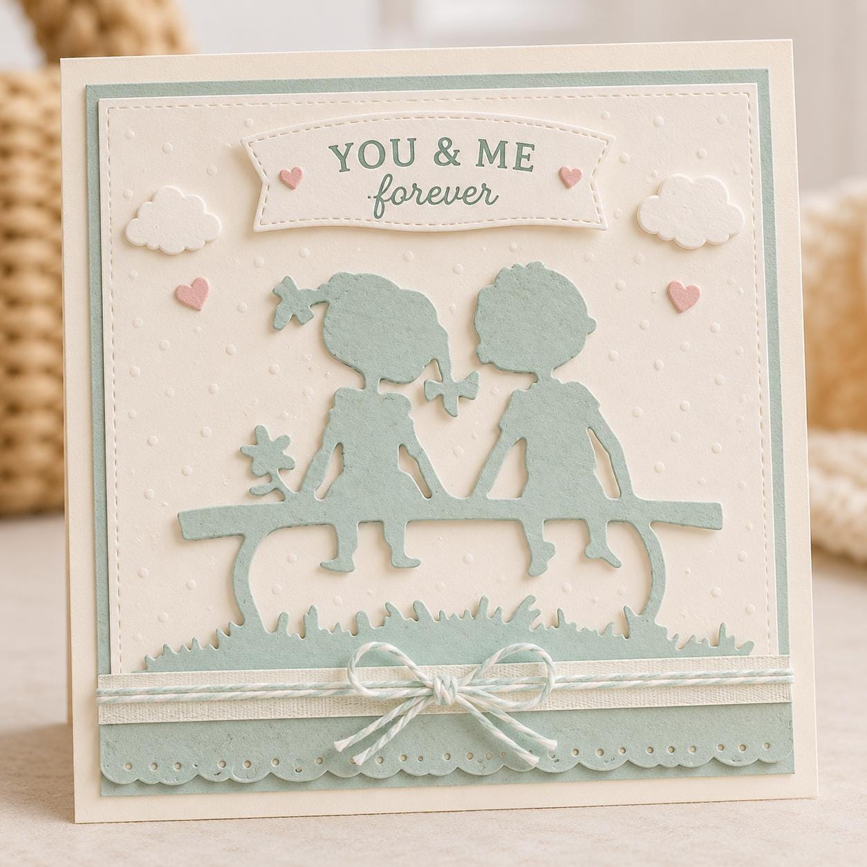 Friends on Bench Metal Cutting Die, Silhouette Stencil for Cards