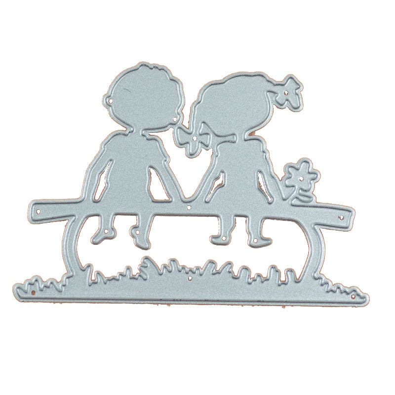 Friends on Bench Metal Cutting Die, Silhouette Stencil for Cards