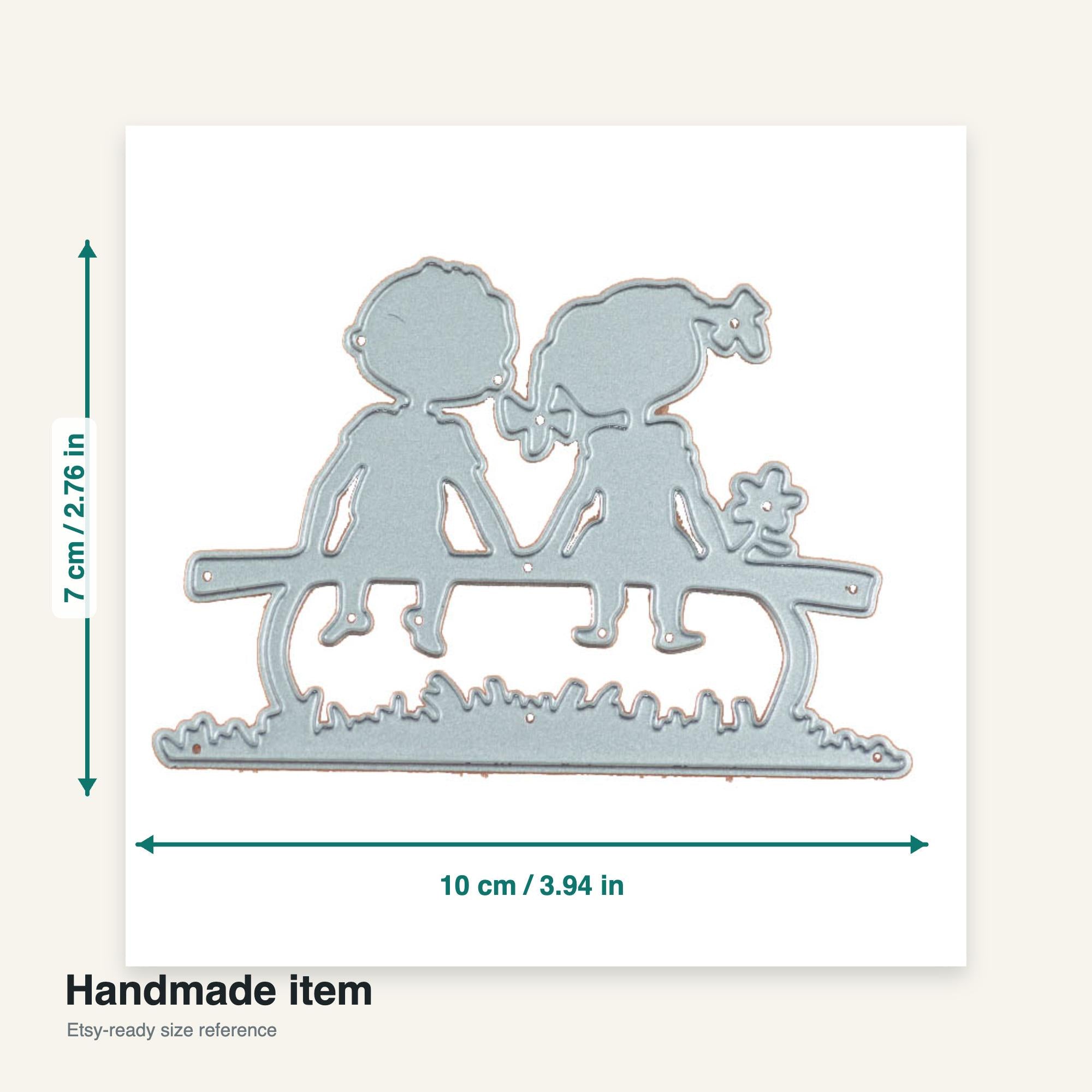 Friends on Bench Metal Cutting Die, Silhouette Stencil for Cards