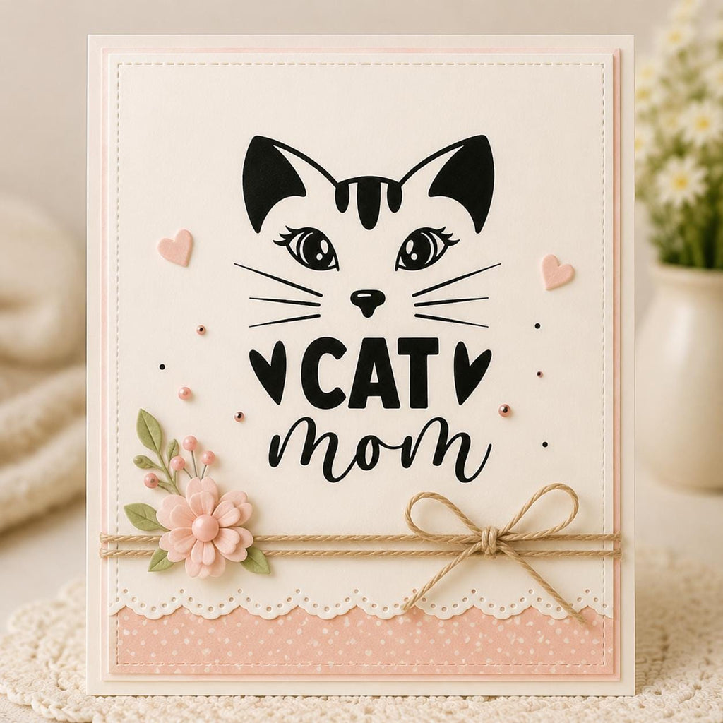 Cat Clear Silicone Stamp Set for Cards and Scrapbooks