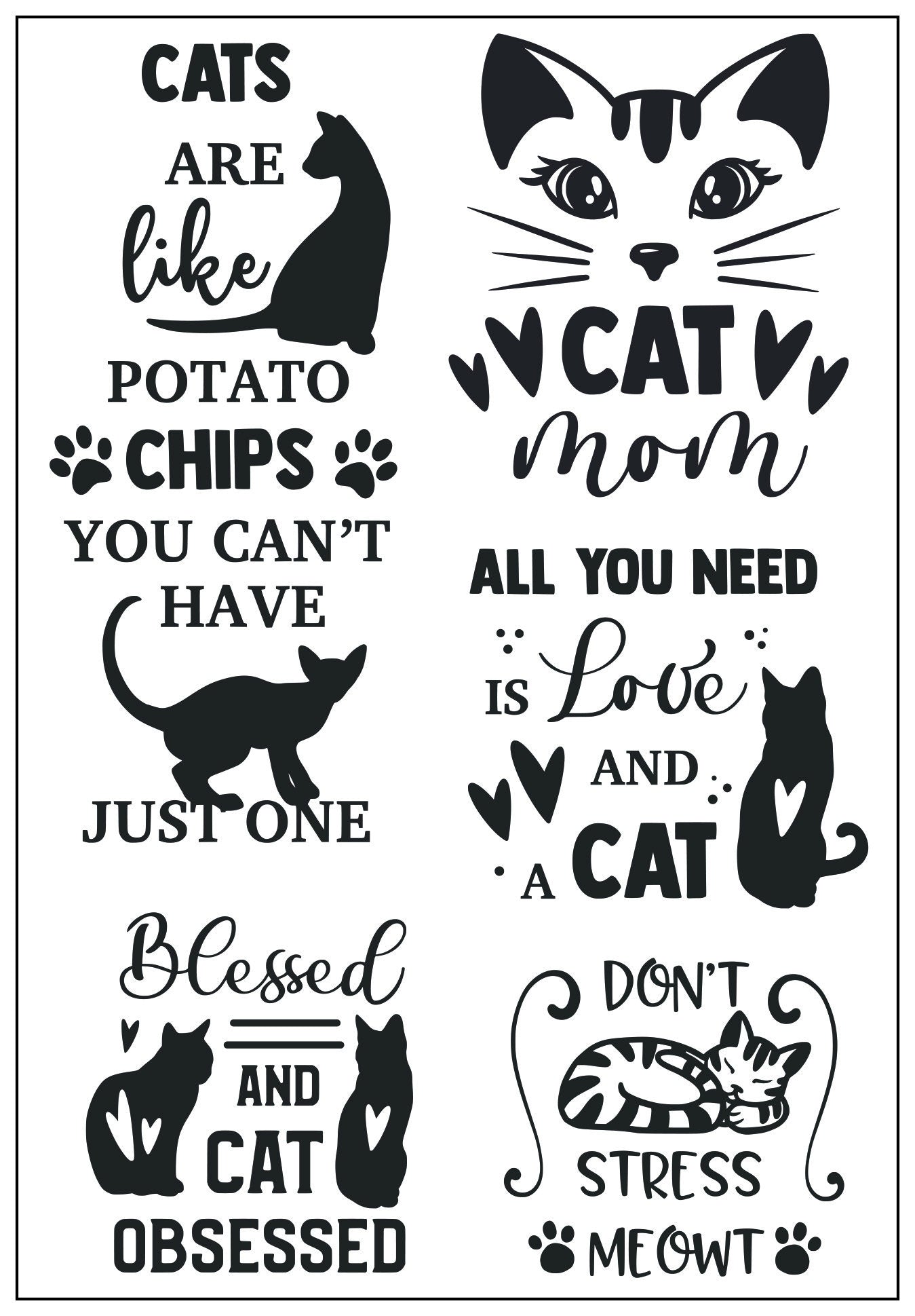Cat Clear Silicone Stamp Set for Cards and Scrapbooks