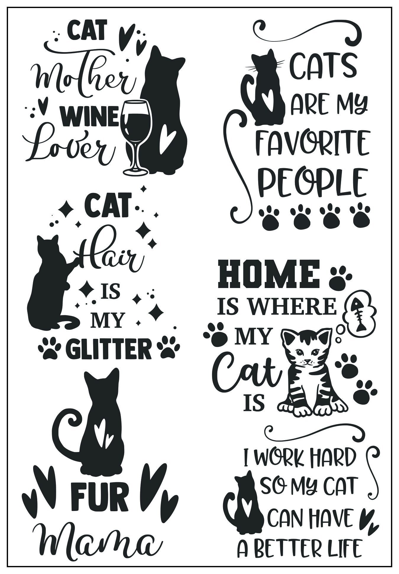 Cat Clear Silicone Stamp Set for Cards and Scrapbooks