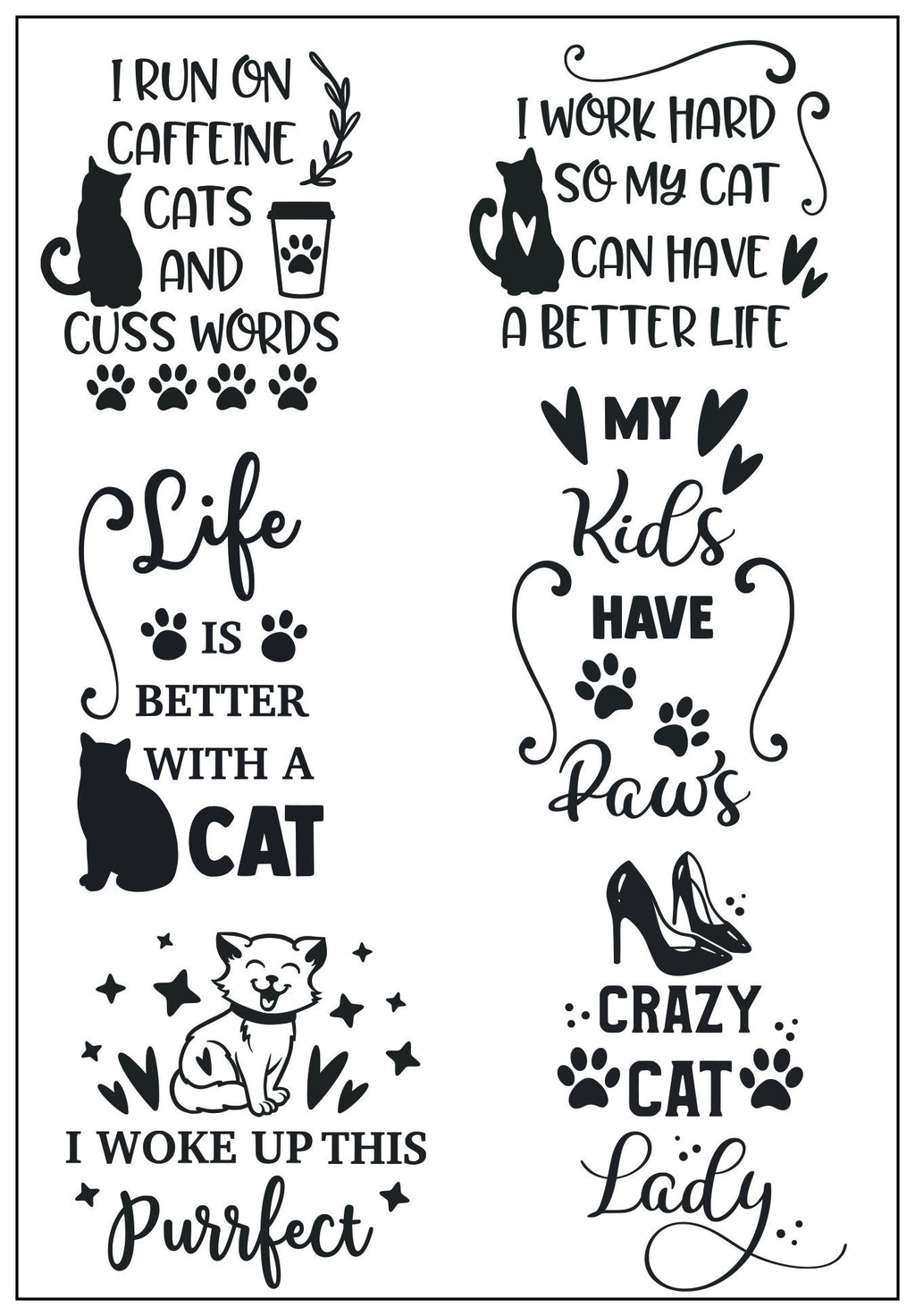 Cat Clear Silicone Stamp Set for Cards and Scrapbooks