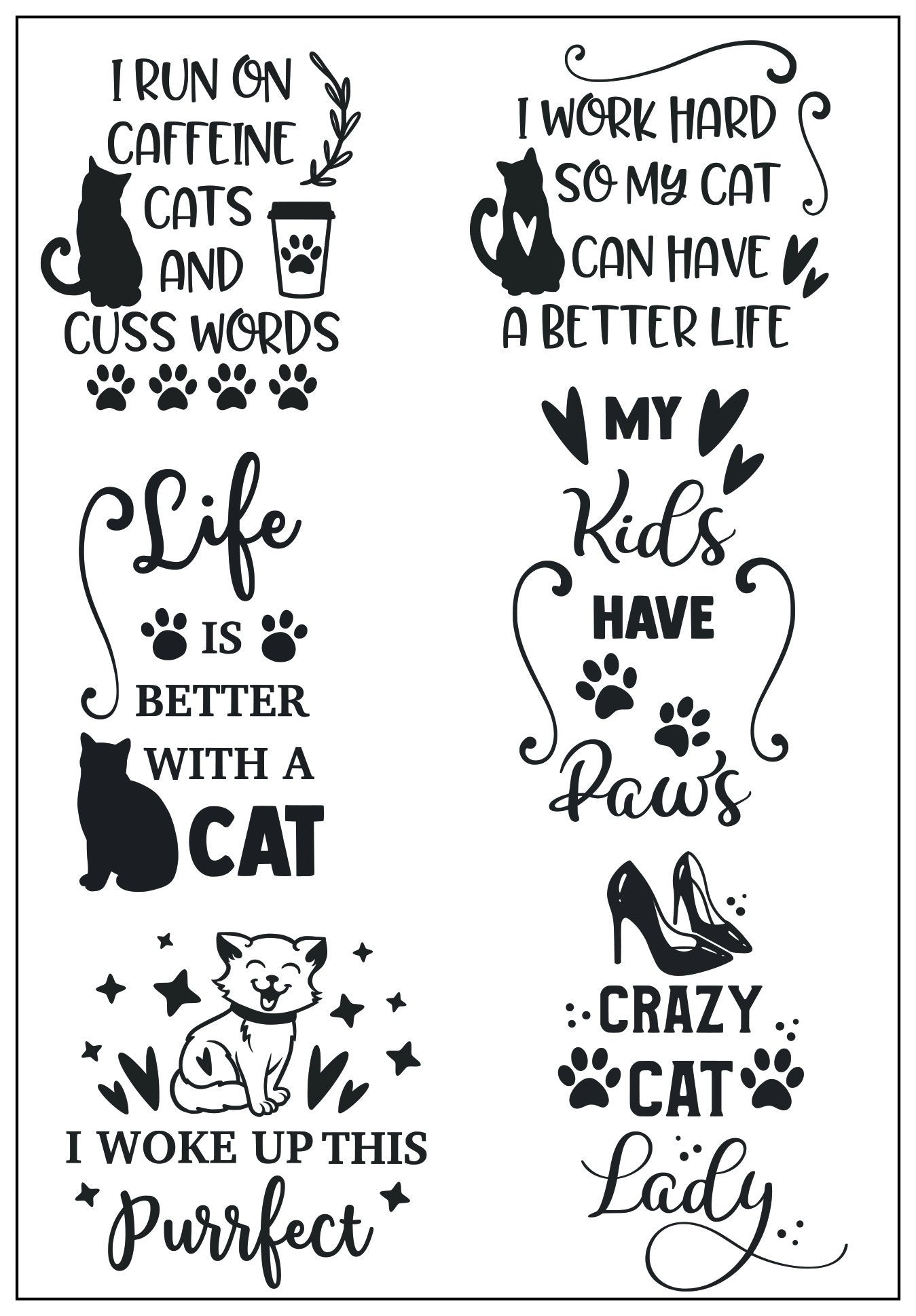 Cat Clear Silicone Stamp Set for Cards and Scrapbooks