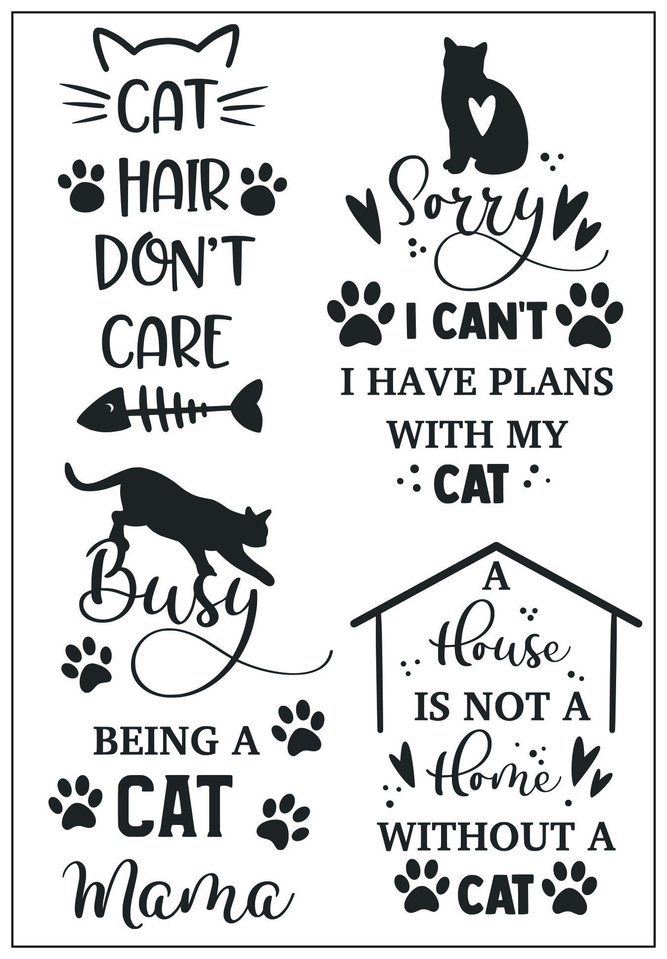 Cat Clear Silicone Stamp Set for Cards and Scrapbooks