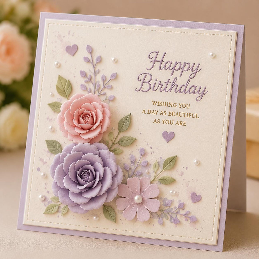 Rose Flower Metal Die Cut Set, Scrapbooking Stencil