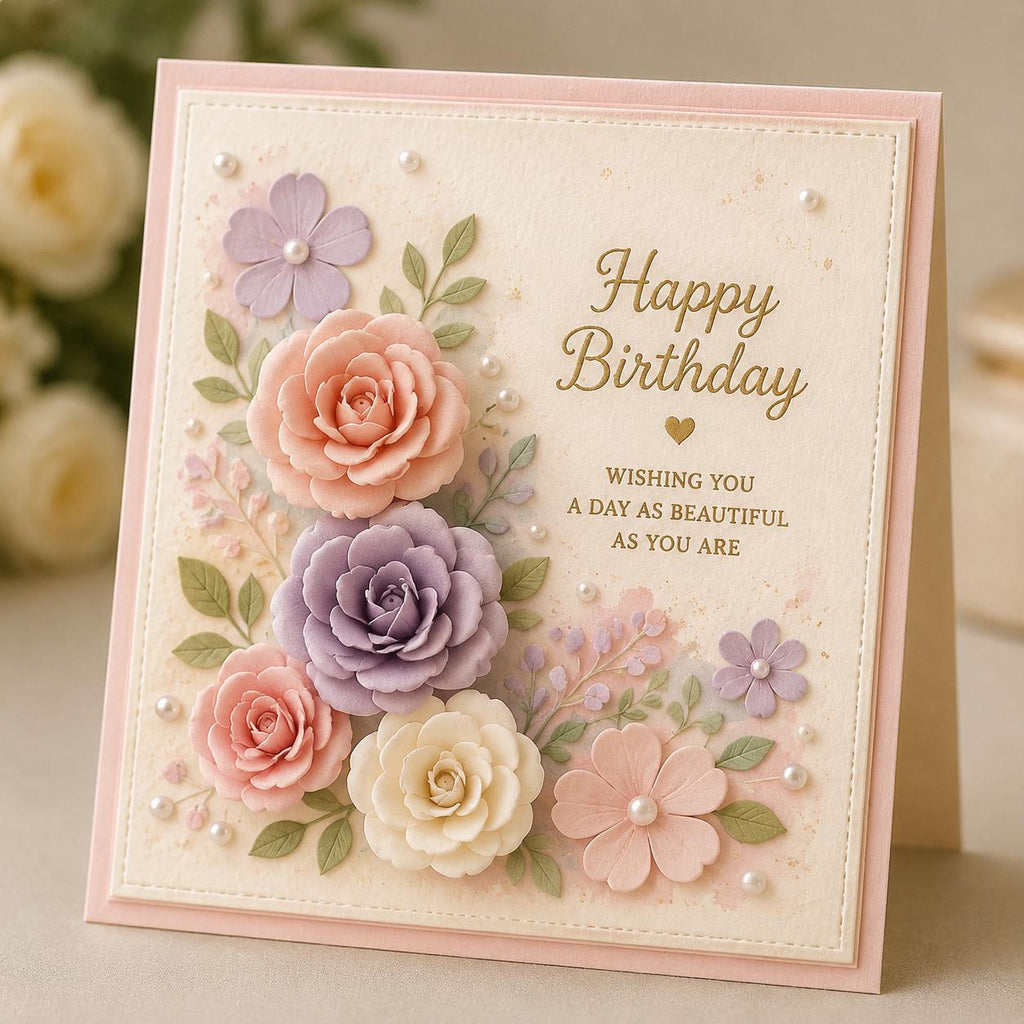 Rose Flower Metal Die Cut Set, Scrapbooking Stencil
