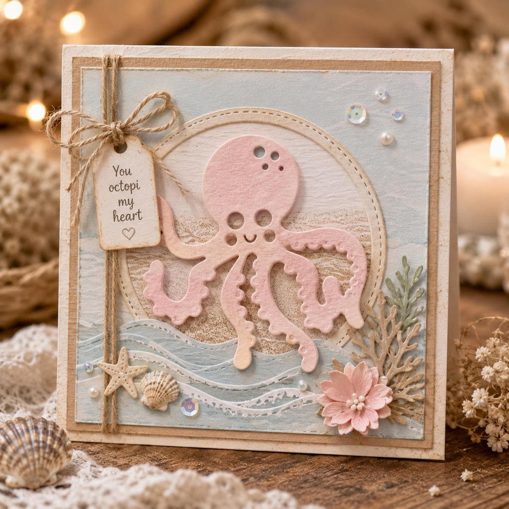 Octopus Metal Die Cut, DIY Scrapbooking, Card Making