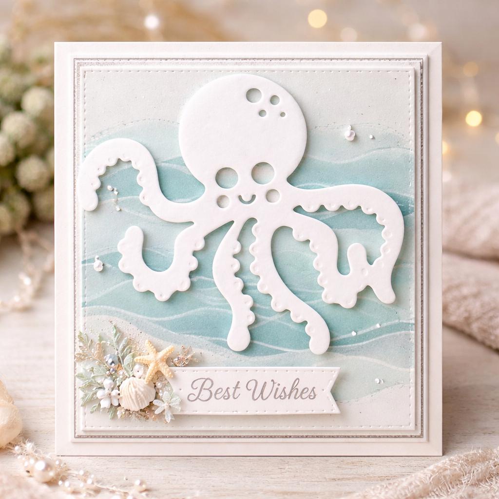 Octopus Metal Die Cut, DIY Scrapbooking, Card Making