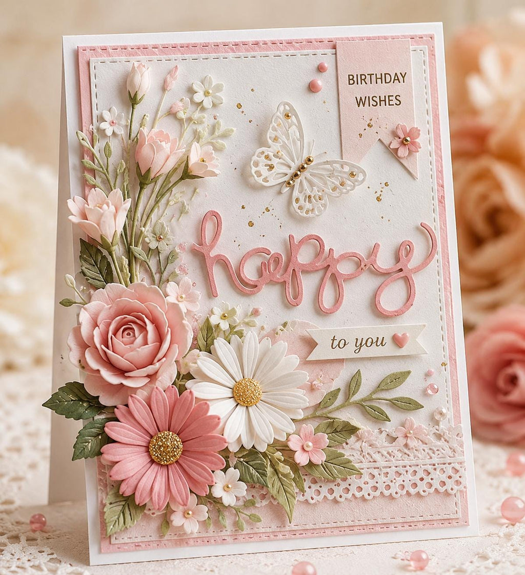Happy Metal Cutting Die Stencil: Scrapbooking, Card Making
