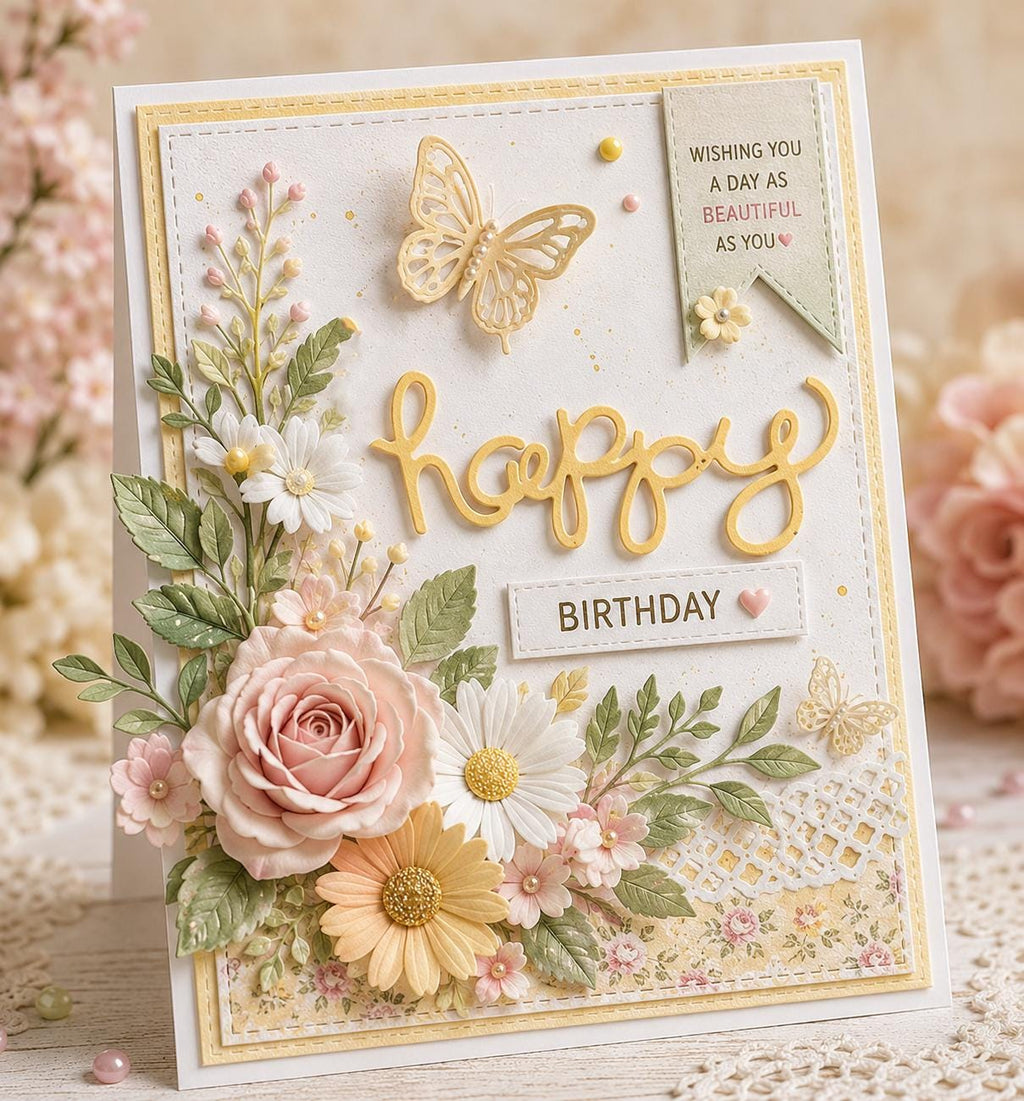 Happy Metal Cutting Die Stencil: Scrapbooking, Card Making