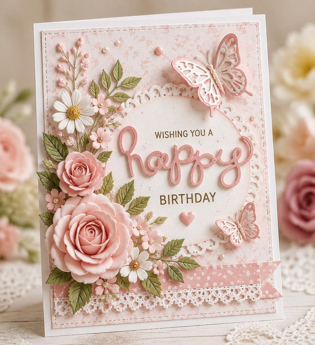 Happy Metal Cutting Die Stencil: Scrapbooking, Card Making