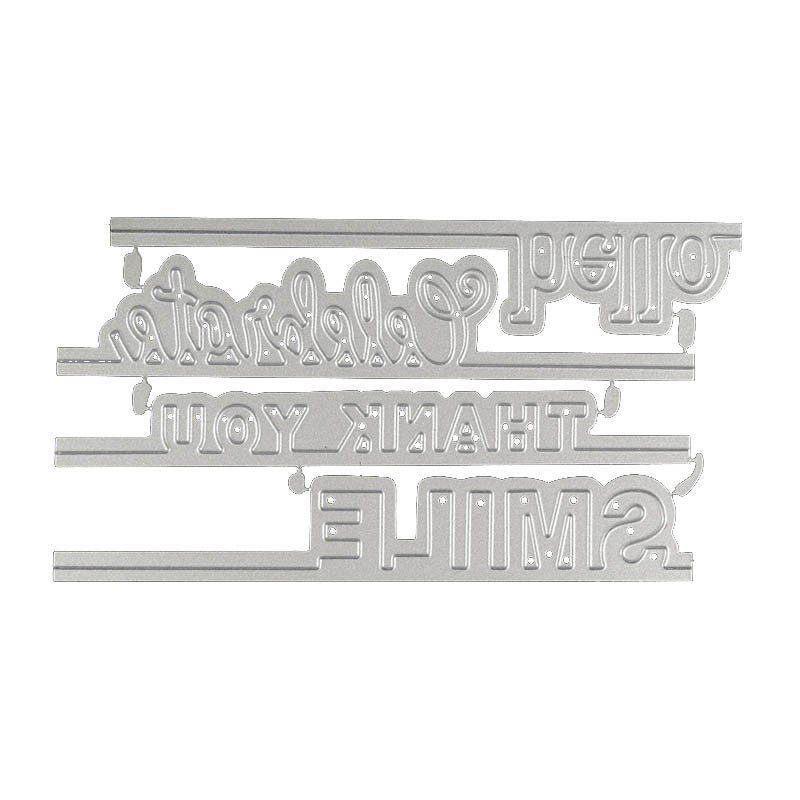 Word Strip Metal Cutting Dies, Hello Smile Thank You Set