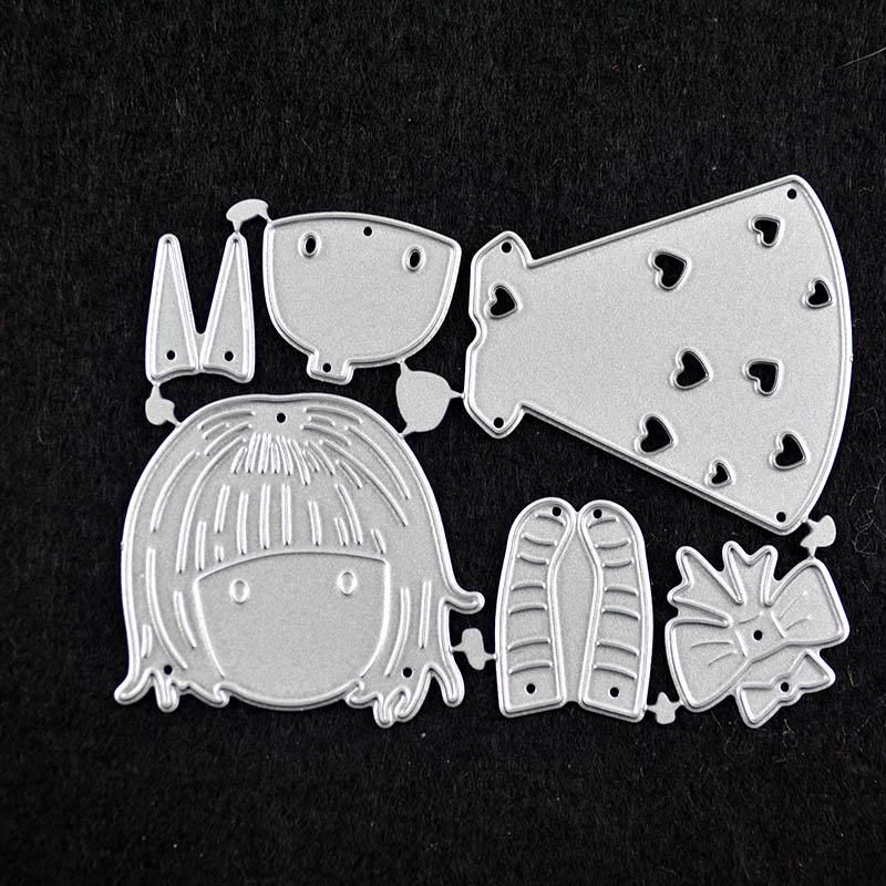 Girl Silhouette Metal Cutting Die for Cards and Scrapbooking