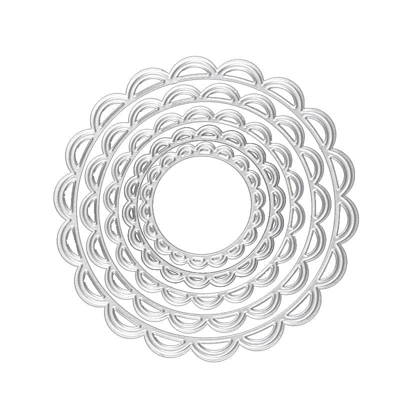 Wave Edge Circle Metal Cutting Die, DIY Scrapbooking Stencil