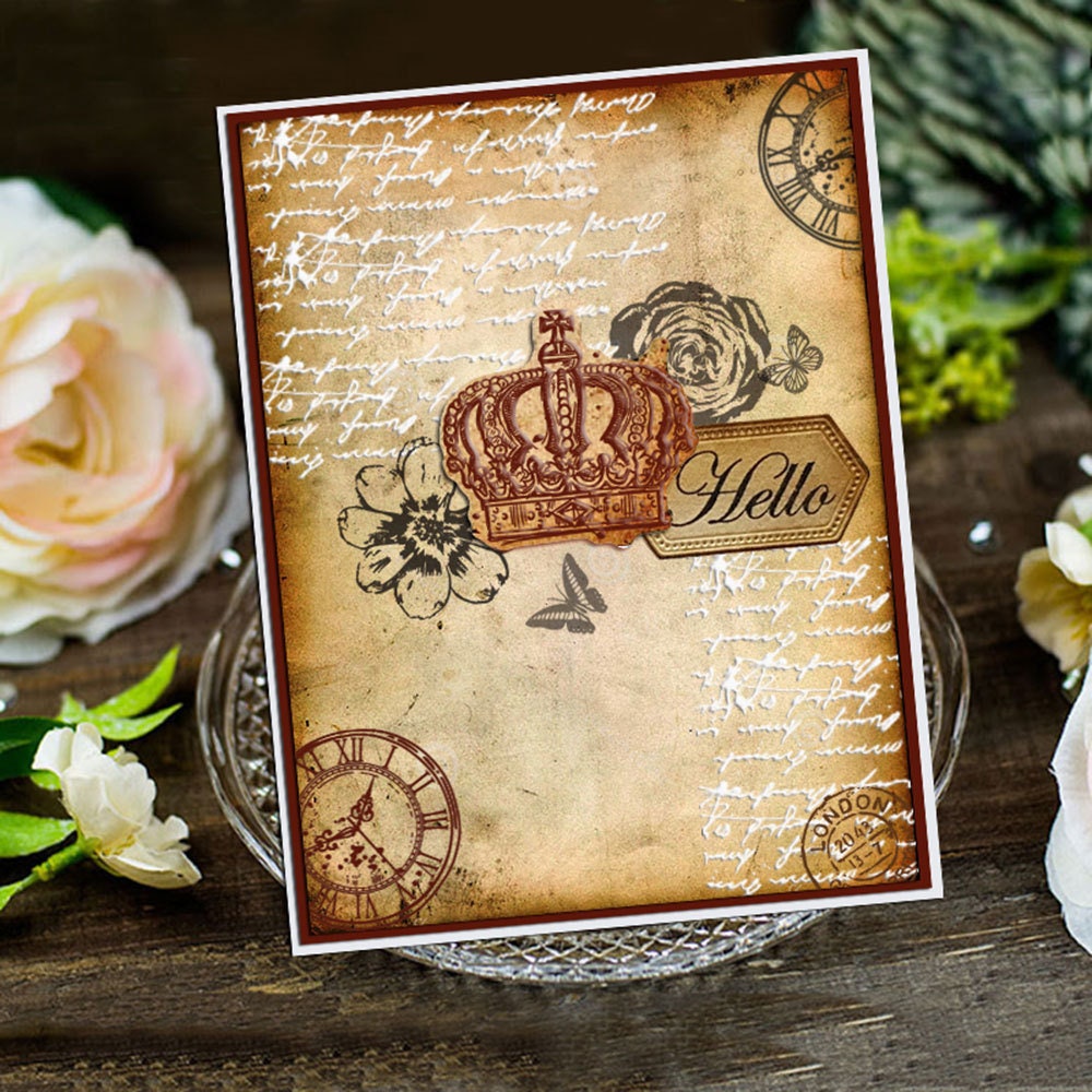 Retro Background Clear Stamps, Rubber Seals for Scrapbook Cards
