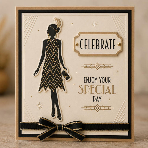 1920s Flapper Clear Stamp Set for Vintage Paper Crafts