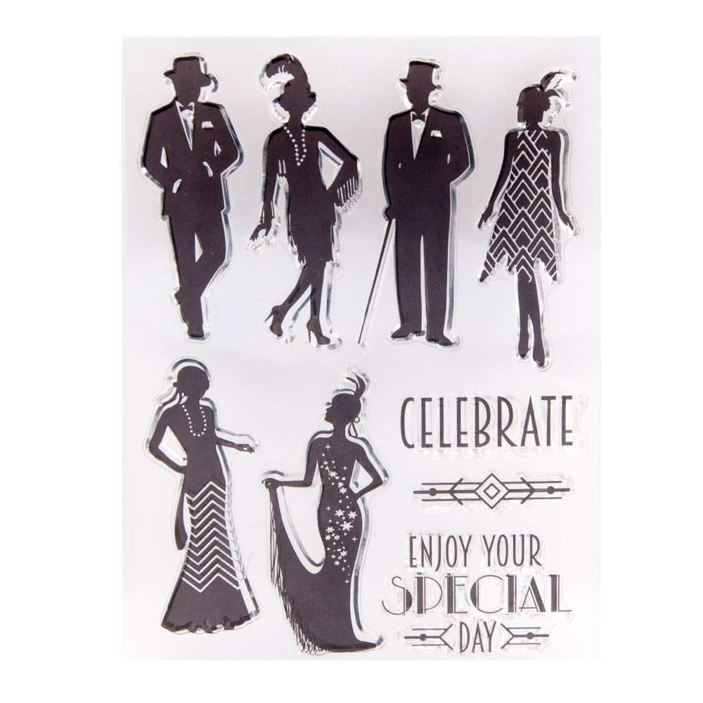 1920s Flapper Clear Stamp Set for Vintage Paper Crafts