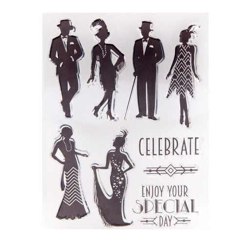 1920s Flapper Clear Stamp Set for Vintage Paper Crafts