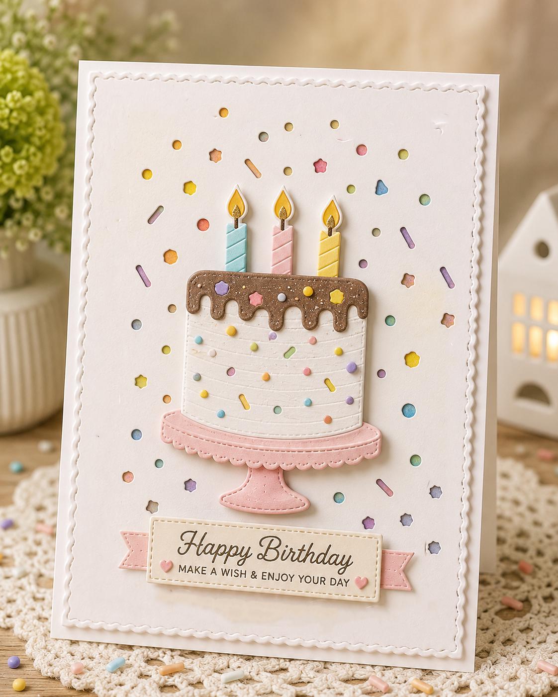 Confetti Background and Wave Frame Metal Cutting Die