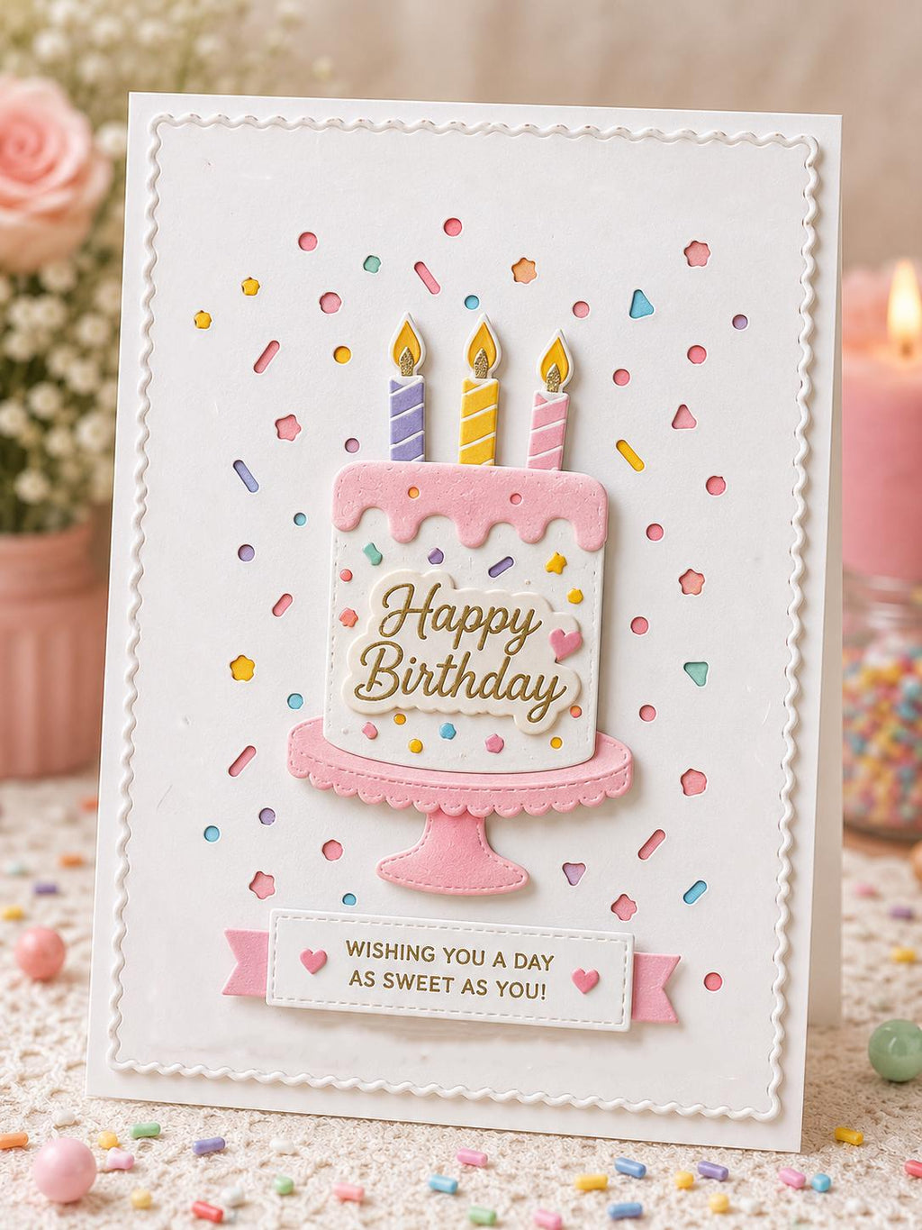 Confetti Background and Wave Frame Metal Cutting Die