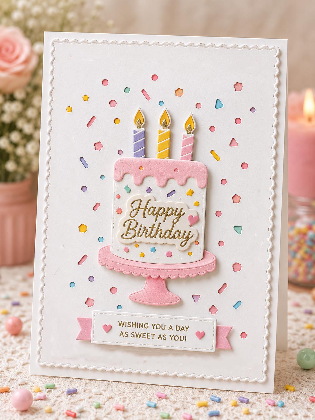Confetti Background and Wave Frame Metal Cutting Die