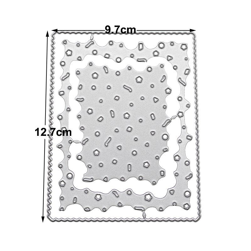 Confetti Background and Wave Frame Metal Cutting Die