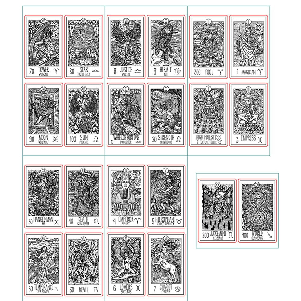Fantasy Tarot Major Arcana Clear Silicone Stamp for Scrapbooking