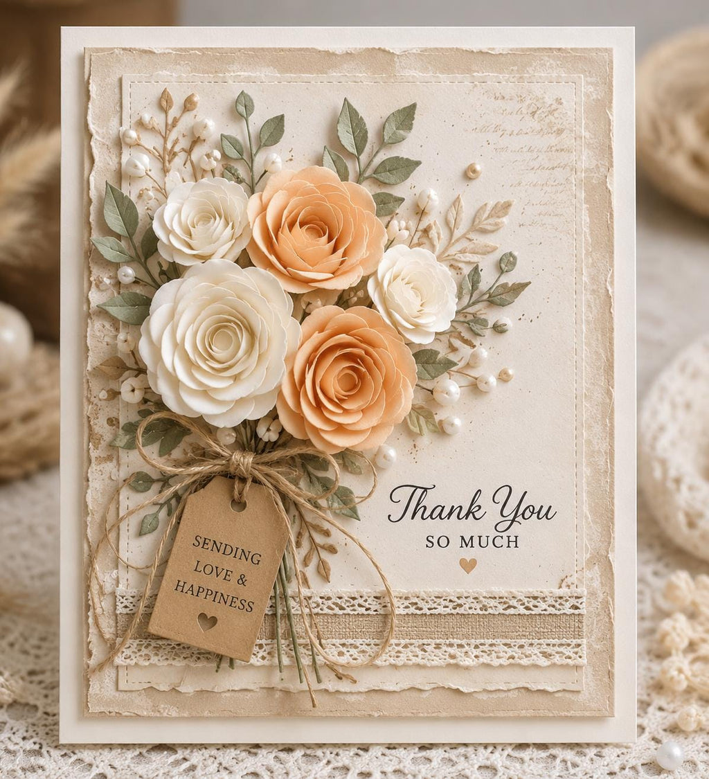 Flower Metal Cutting Dies, Floral Stencil Set for Scrapbook Cards
