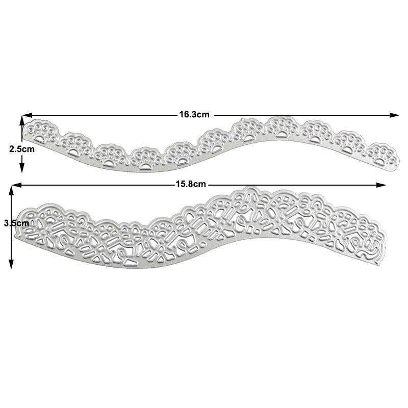 2 Lace Border Metal Cutting Dies for Cards and Scrapbooks