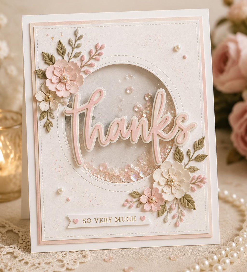 Thanks Shadow Metal Cutting Die for Thank You Cards