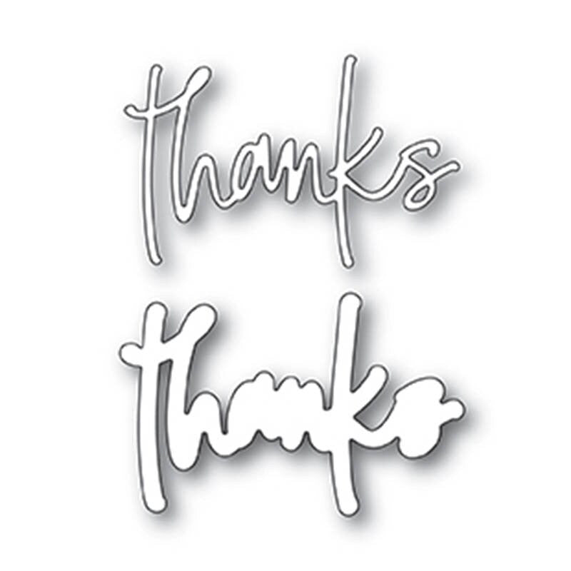 Thanks Shadow Metal Cutting Die for Thank You Cards