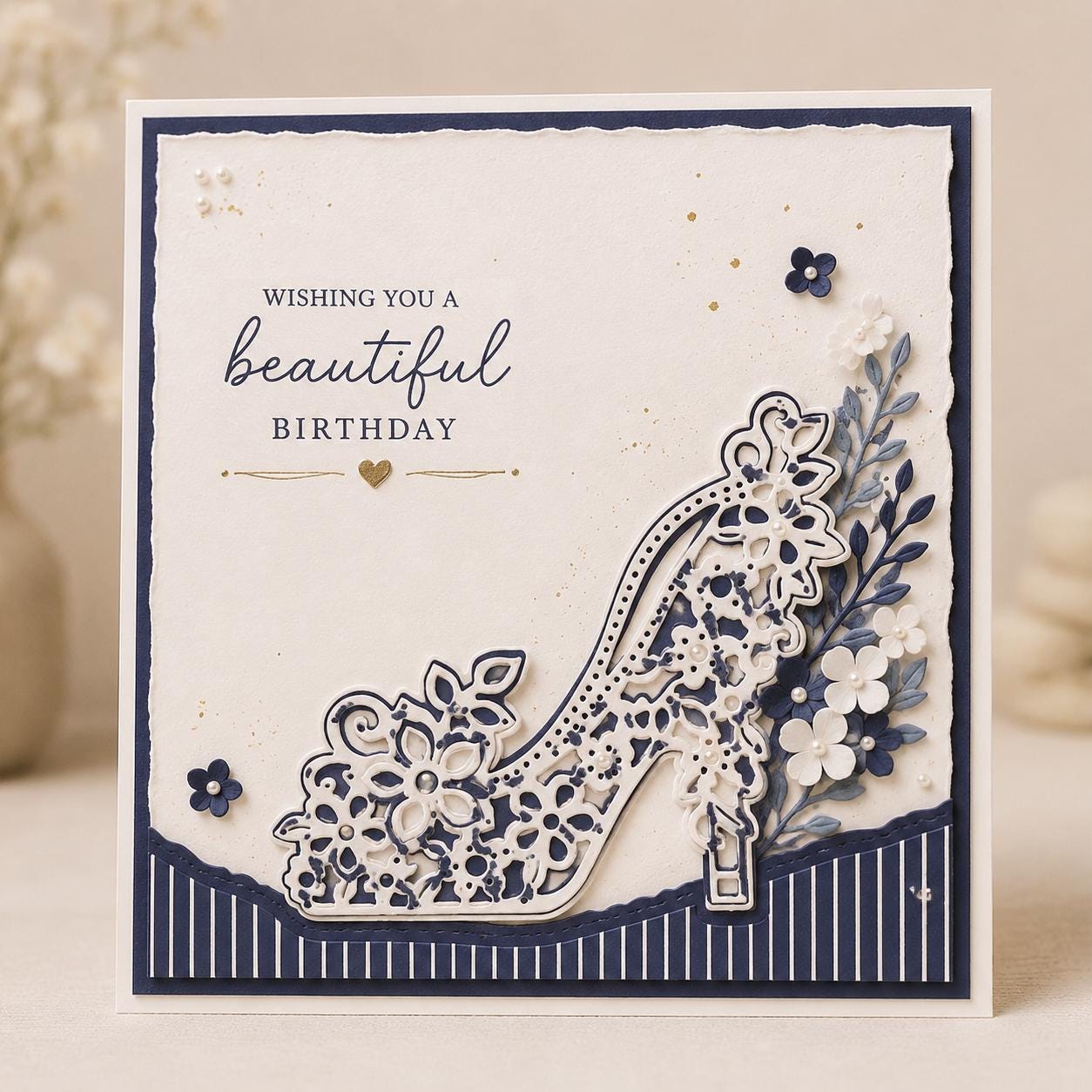 High Heel Metal Cutting Die, Floral Stencil for Scrapbooking