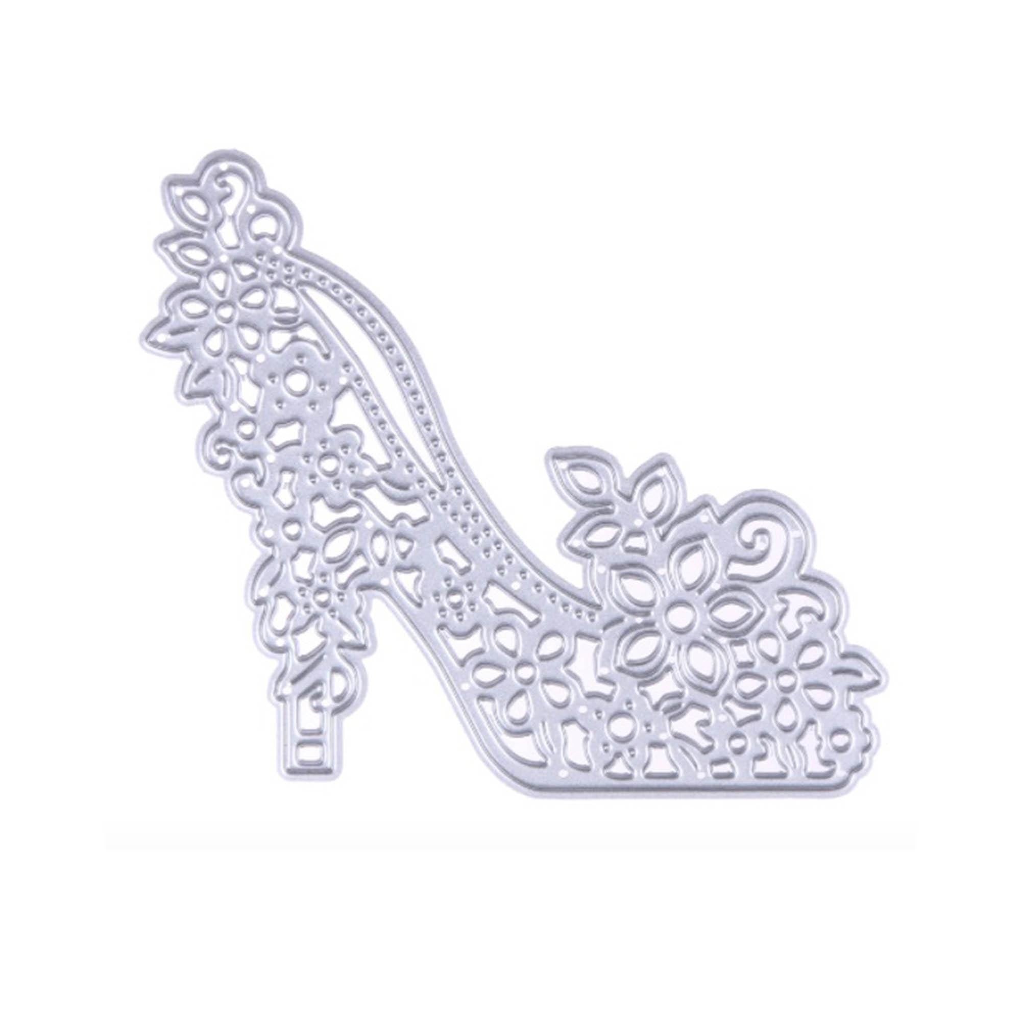 High Heel Metal Cutting Die, Floral Stencil for Scrapbooking