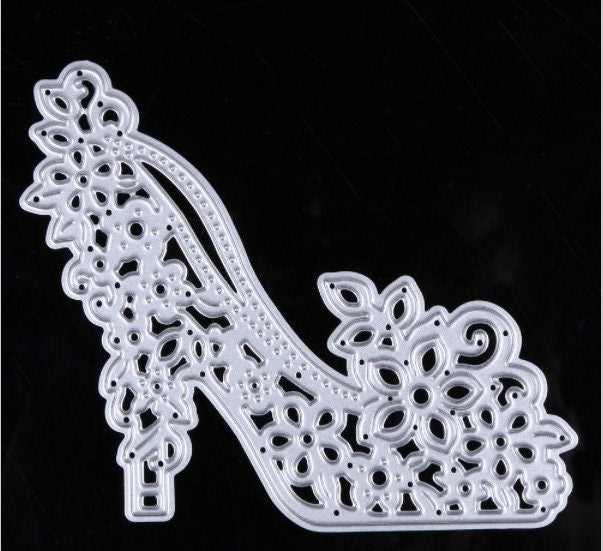 High Heel Metal Cutting Die, Floral Stencil for Scrapbooking