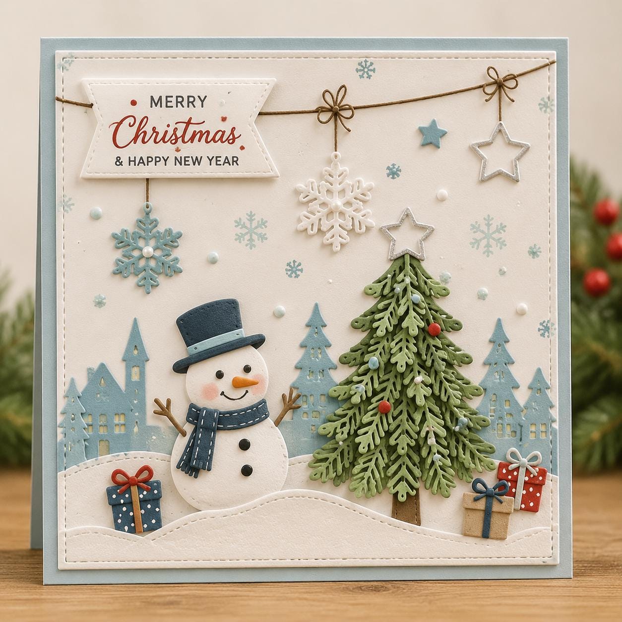 Christmas Tree & Snowflake Metal Cutting Dies for Card Making