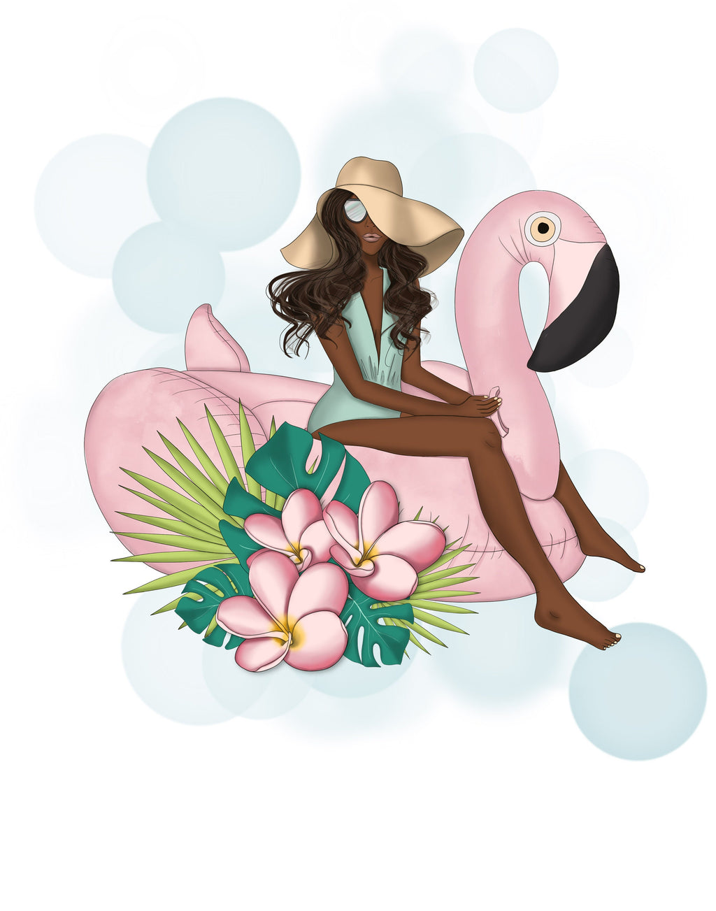 Hello Summer Flamingo Clear Stamp for Cards and Scrapbooks
