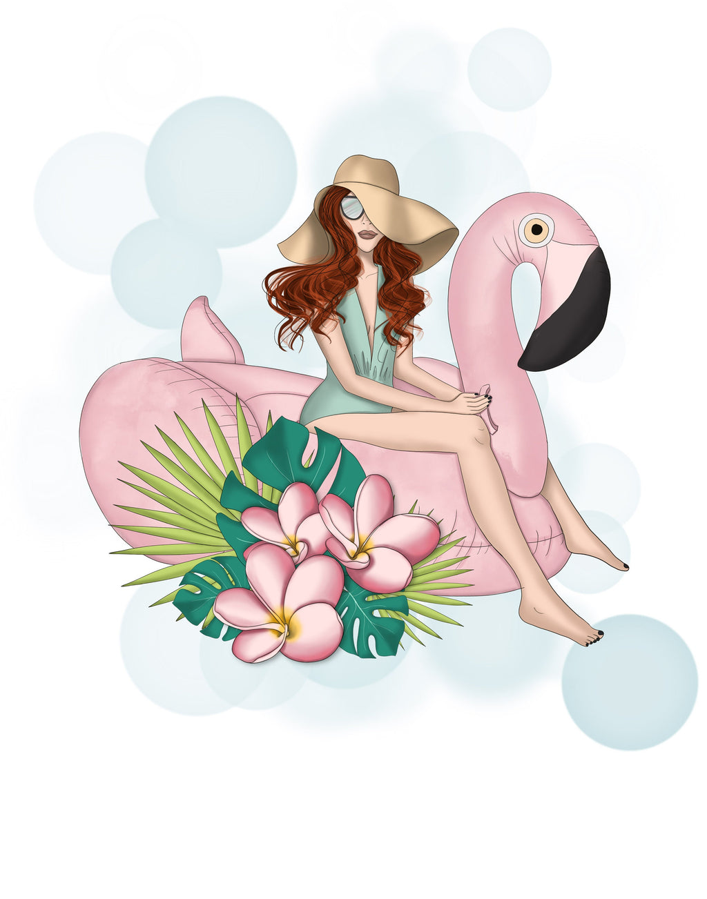 Hello Summer Flamingo Clear Stamp for Cards and Scrapbooks