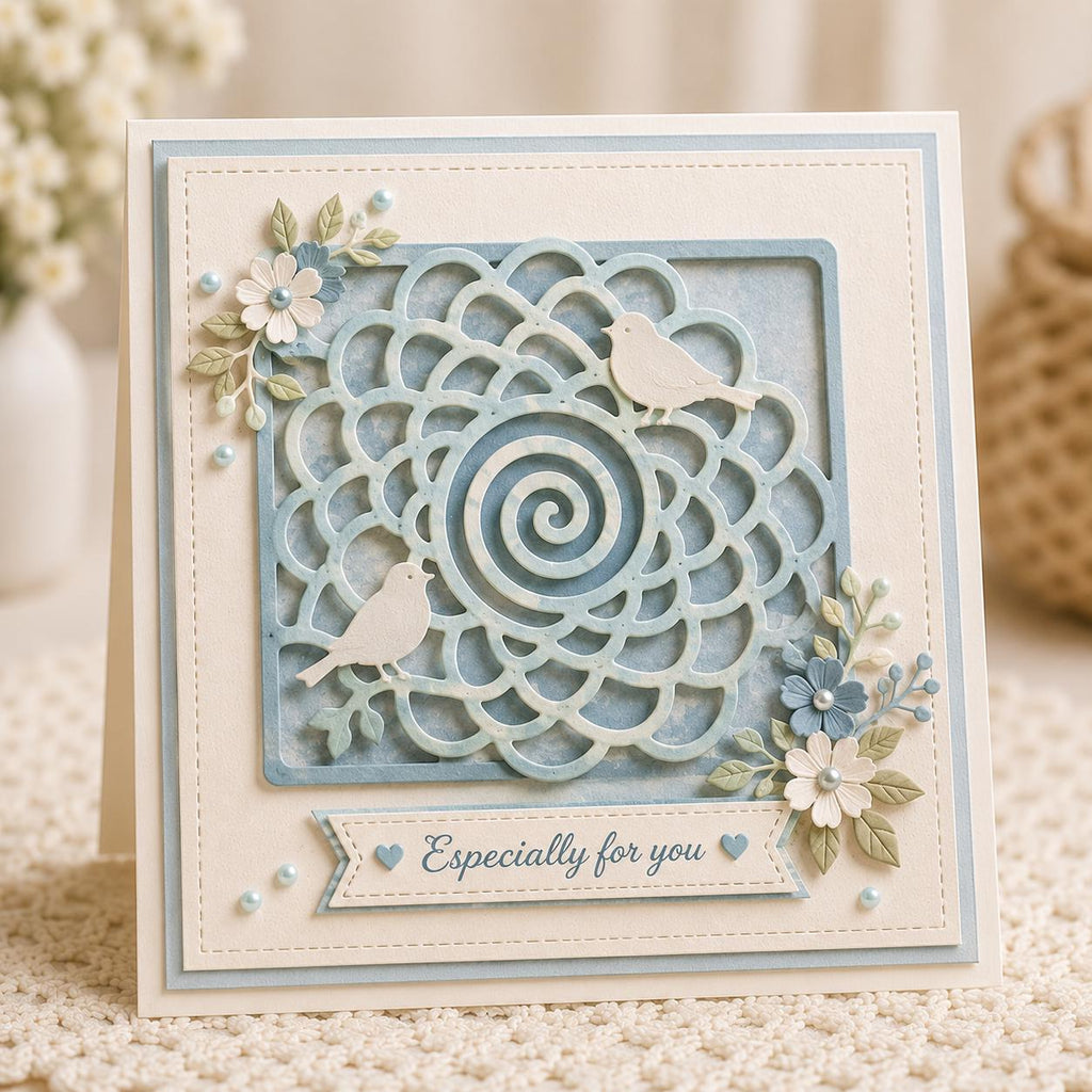 Mesh Flower Metal Cutting Die, Floral Stencil for Scrapbook Cards