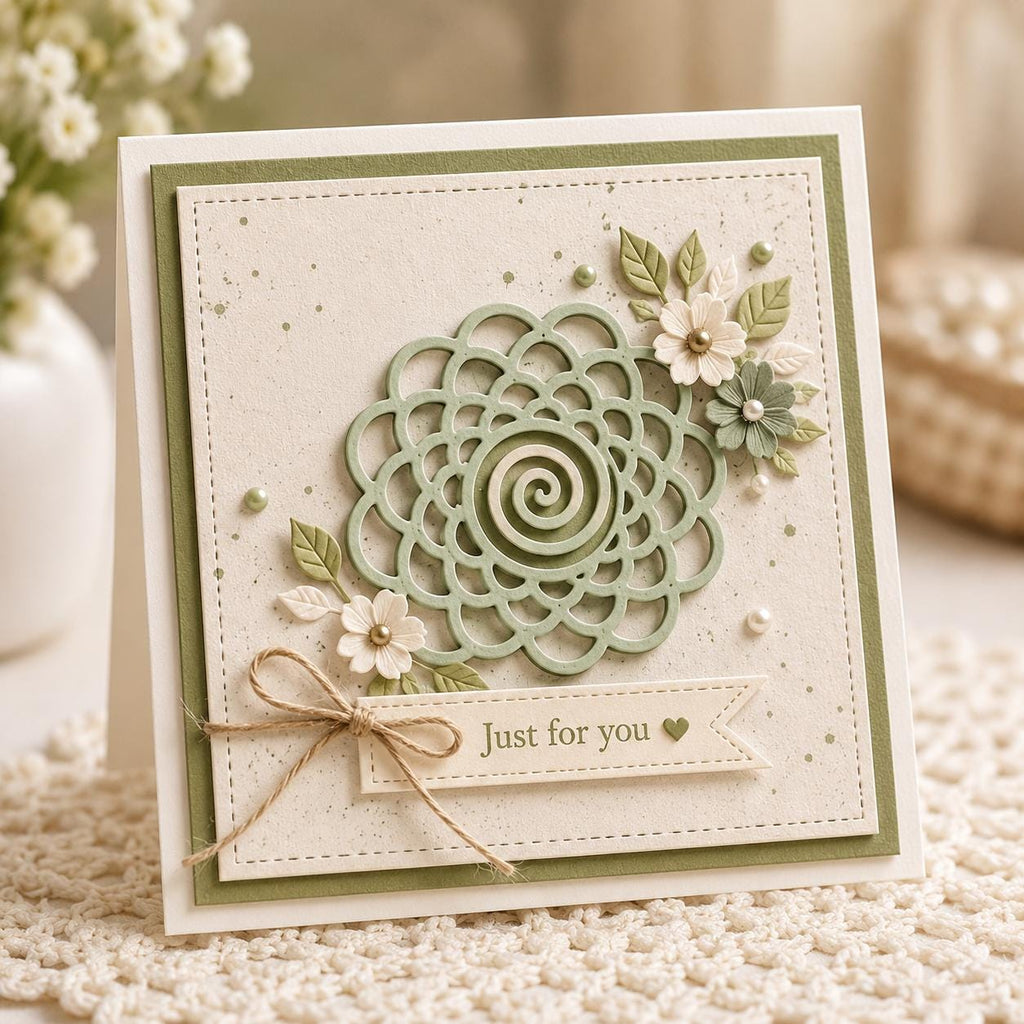 Mesh Flower Metal Cutting Die, Floral Stencil for Scrapbook Cards