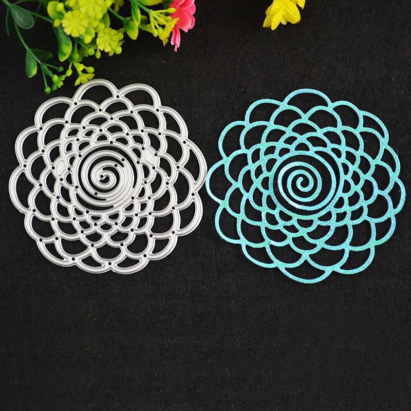 Mesh Flower Metal Cutting Die, Floral Stencil for Scrapbook Cards