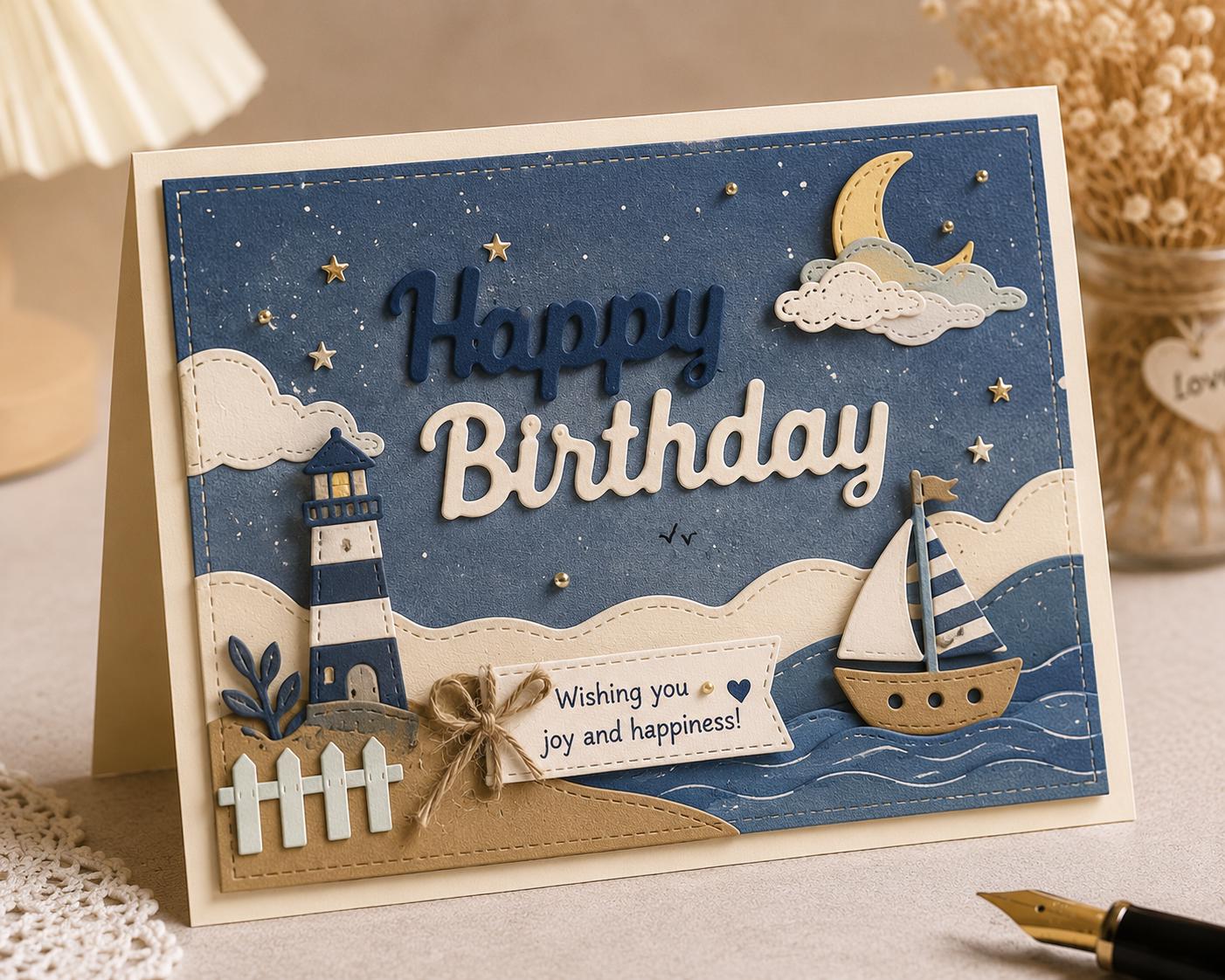 Happy Birthday Metal Cutting Die for Handmade Cards