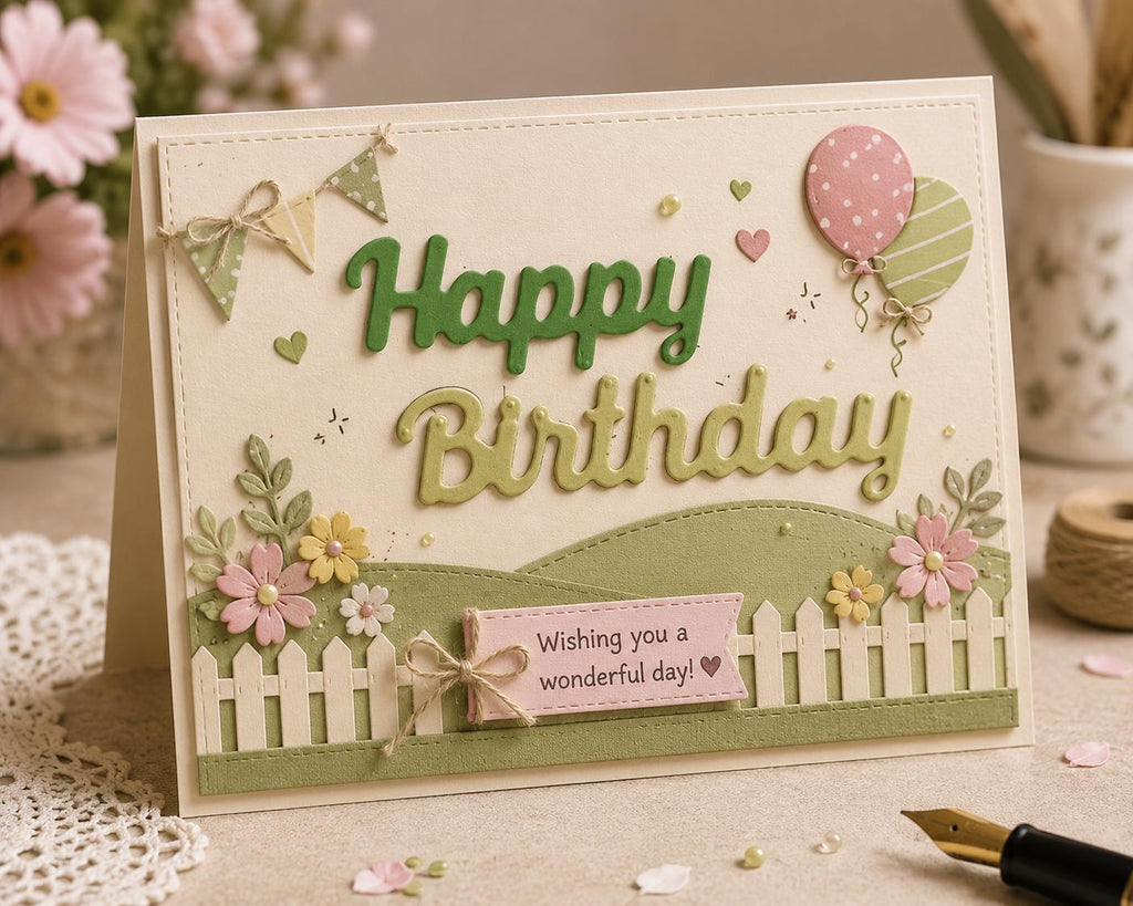 Happy Birthday Metal Cutting Die for Handmade Cards