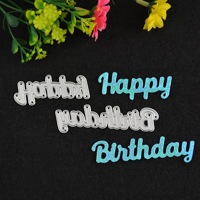Happy Birthday Metal Cutting Die for Handmade Cards