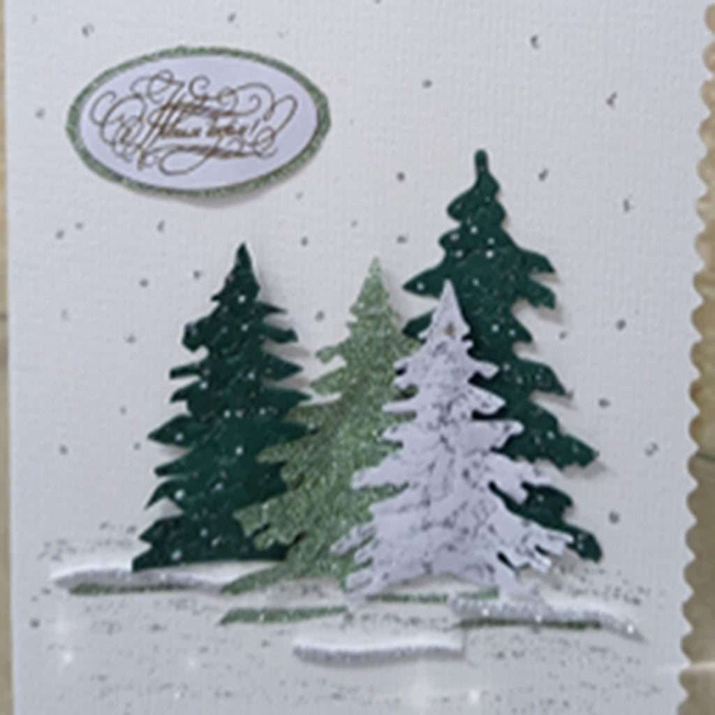 3 Christmas Tree Metal Cutting Dies for Holiday Cards