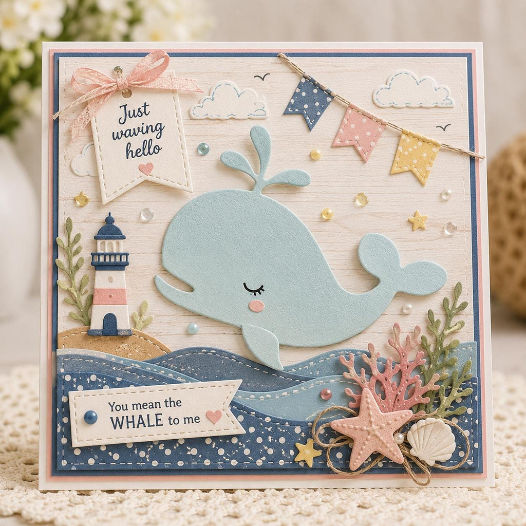 Whale Metal Cutting Die for Nautical Cards and Crafts