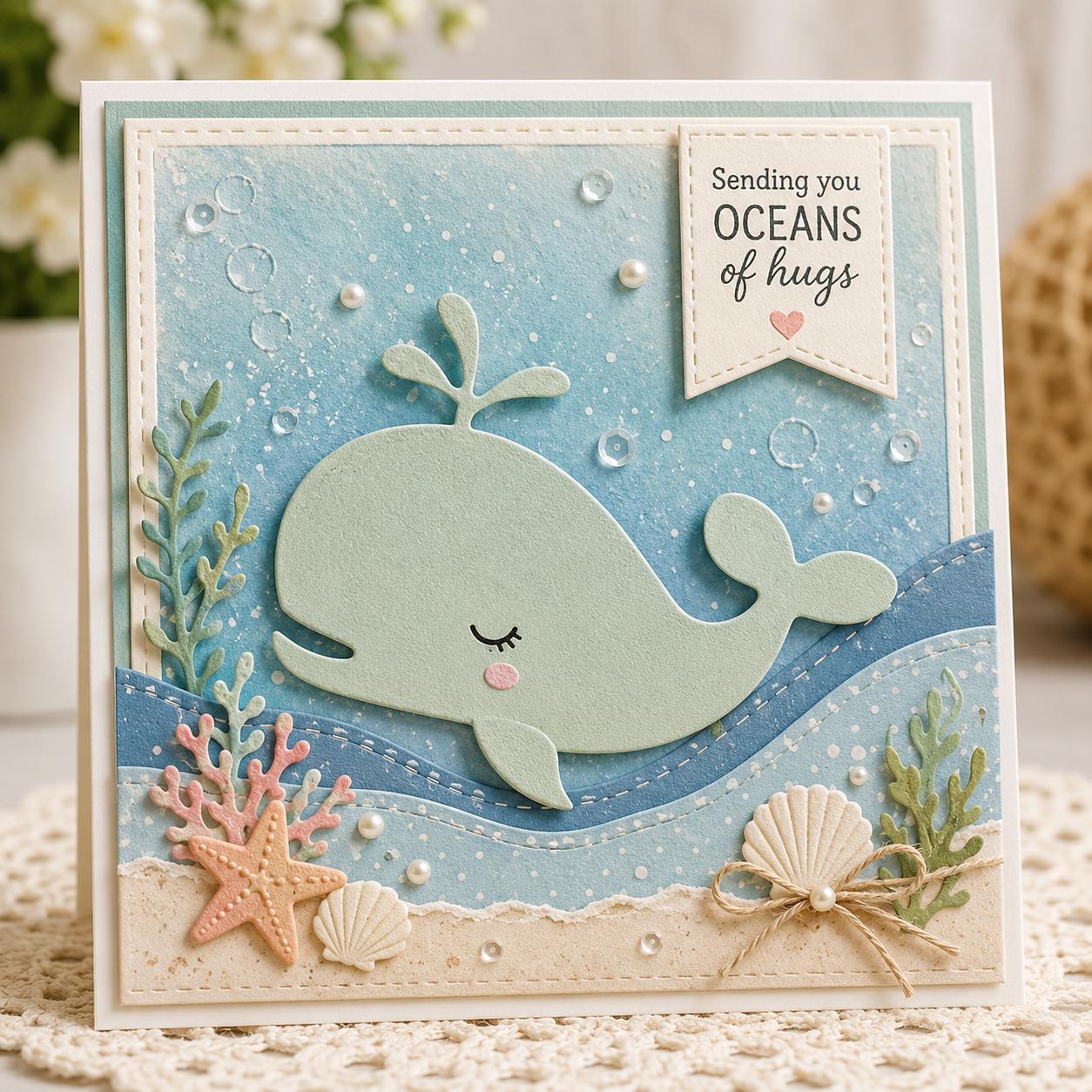 Whale Metal Cutting Die for Nautical Cards and Crafts