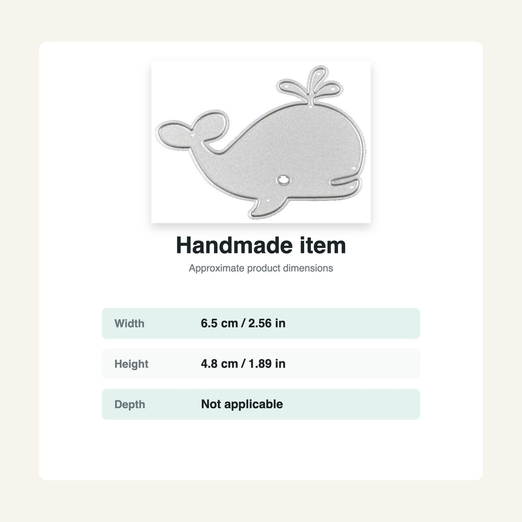 Whale Metal Cutting Die for Nautical Cards and Crafts